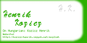 henrik kozicz business card